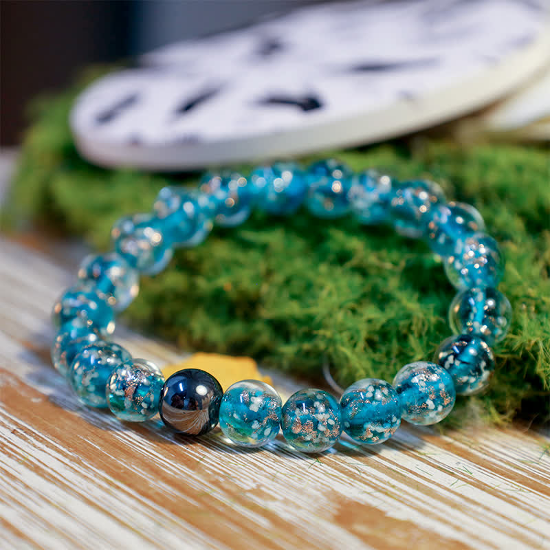 Olivenorma "Starry Sky" Luminous Mermaid Glass Bead Bracelet - image 6