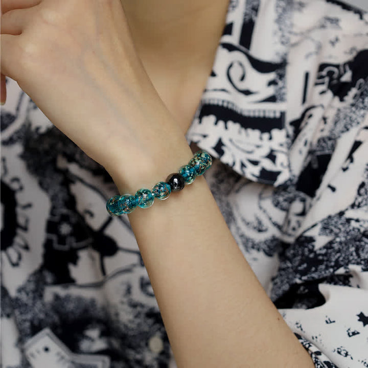Olivenorma "Starry Sky" Luminous Mermaid Glass Bead Bracelet - image 4