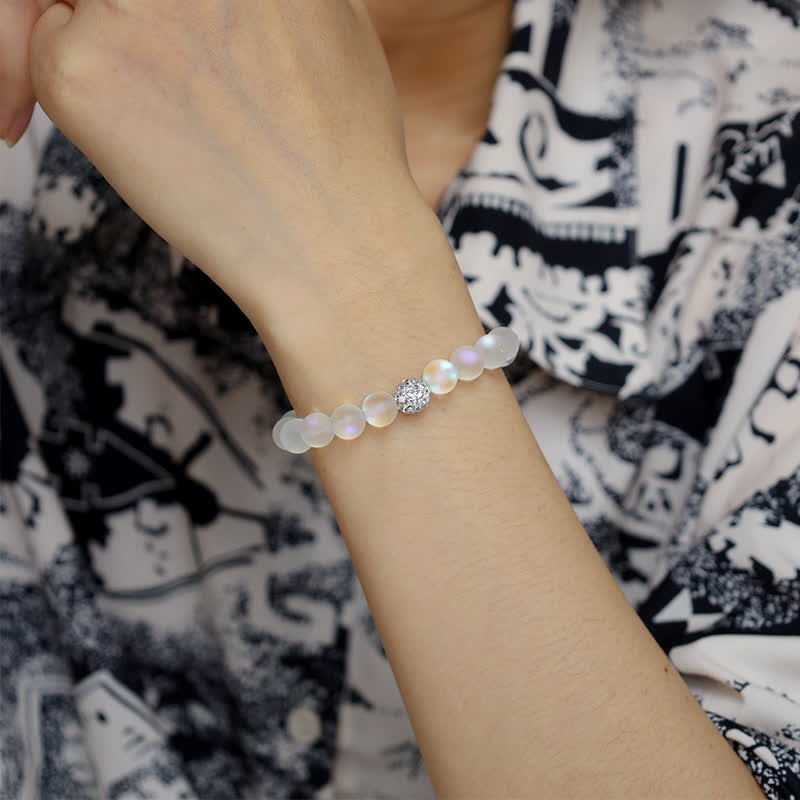 Olivenorma 6/8mm Multicolor Mermaid Glass Bead Bracelet - image 9