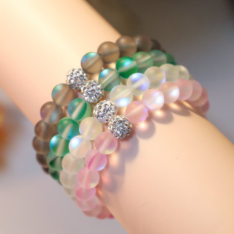 Olivenorma 6/8mm Multicolor Mermaid Glass Bead Bracelet - image 16