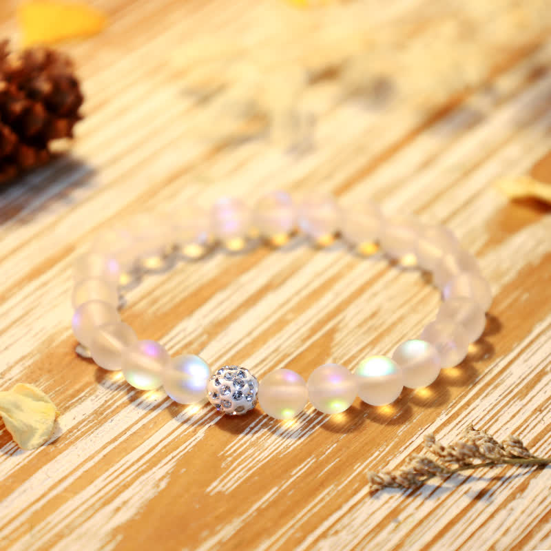 Olivenorma 6/8mm Multicolor Mermaid Glass Bead Bracelet - White - 8mm - image 8