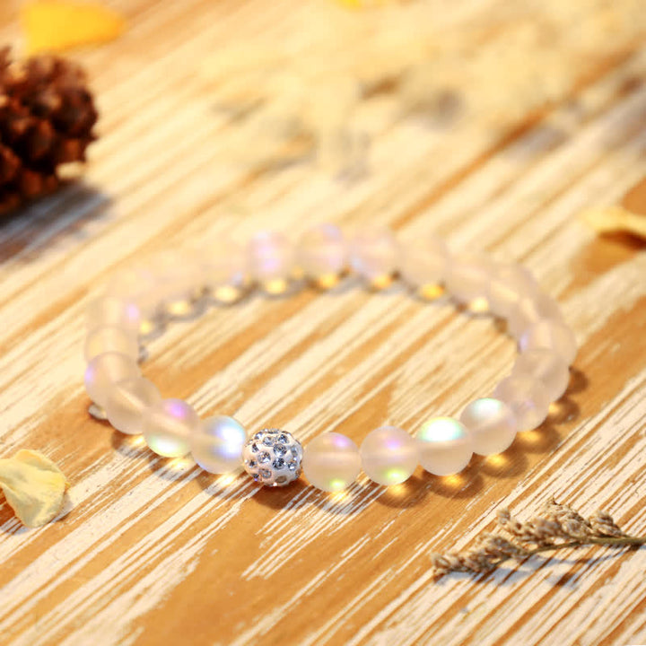 Olivenorma 6/8mm Multicolor Mermaid Glass Bead Bracelet - White - 8mm - image 8