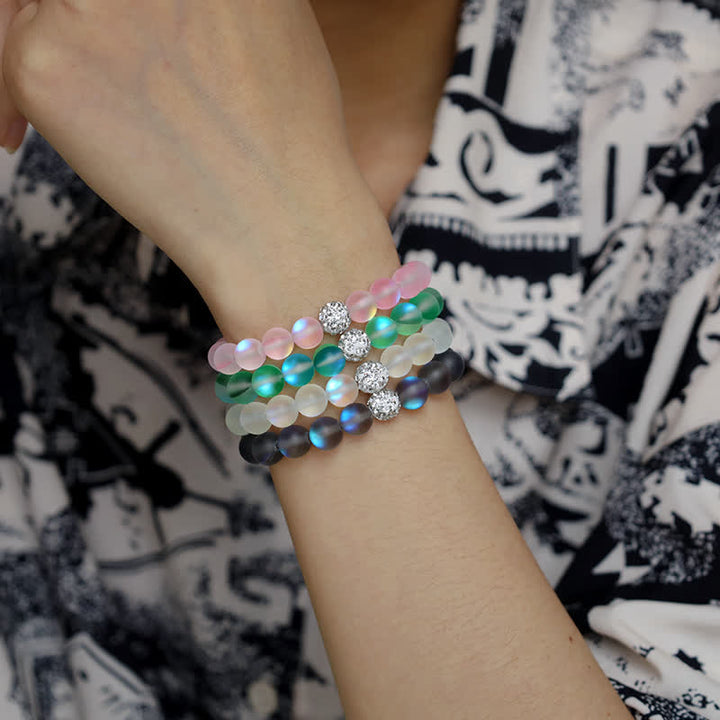 Olivenorma 6/8mm Multicolor Mermaid Glass Bead Bracelet - image 18