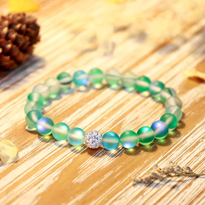 Olivenorma 6/8mm Multicolor Mermaid Glass Bead Bracelet - Green - 8mm - image 0