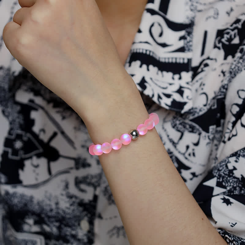 Olivenorma 8mm Mermaid Glass Stainless Steel Beaded Bracelet - image 6