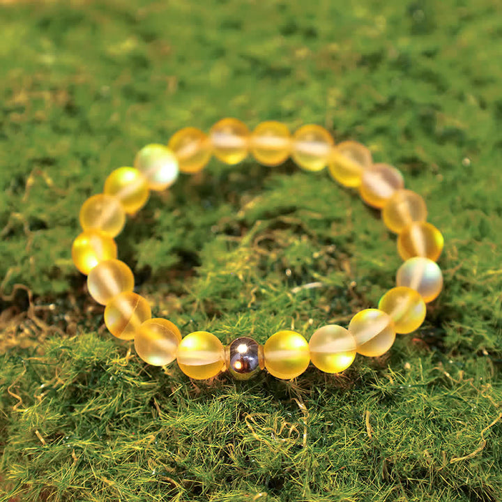Olivenorma 8mm Mermaid Glass Stainless Steel Beaded Bracelet - image 25