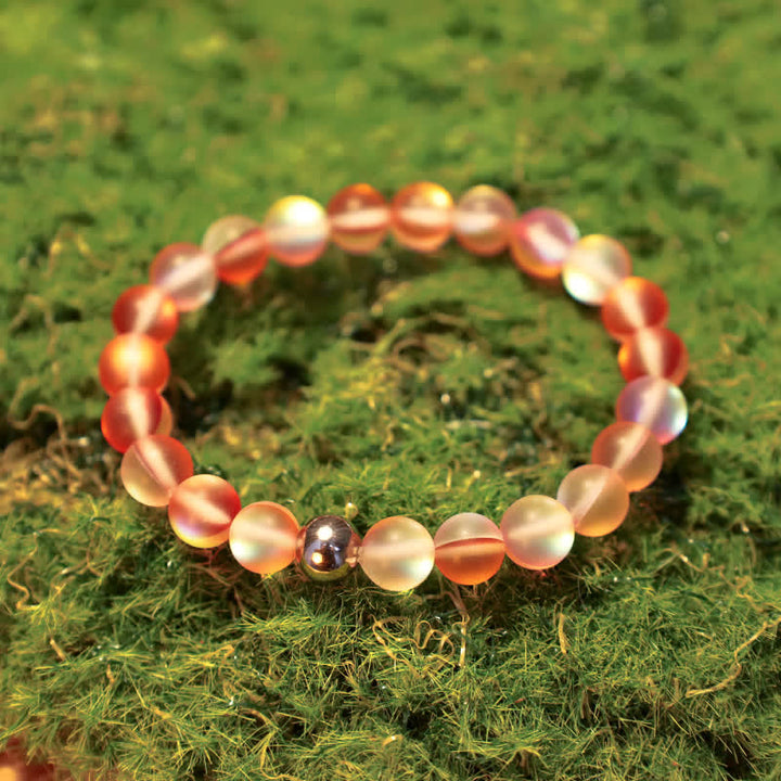 Olivenorma 8mm Mermaid Glass Stainless Steel Beaded Bracelet - image 28