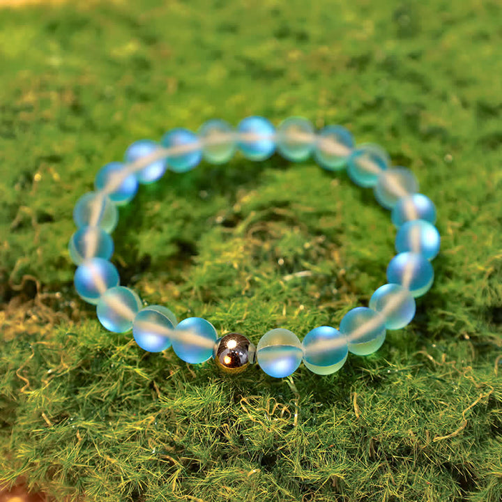Olivenorma 8mm Mermaid Glass Stainless Steel Beaded Bracelet - image 31