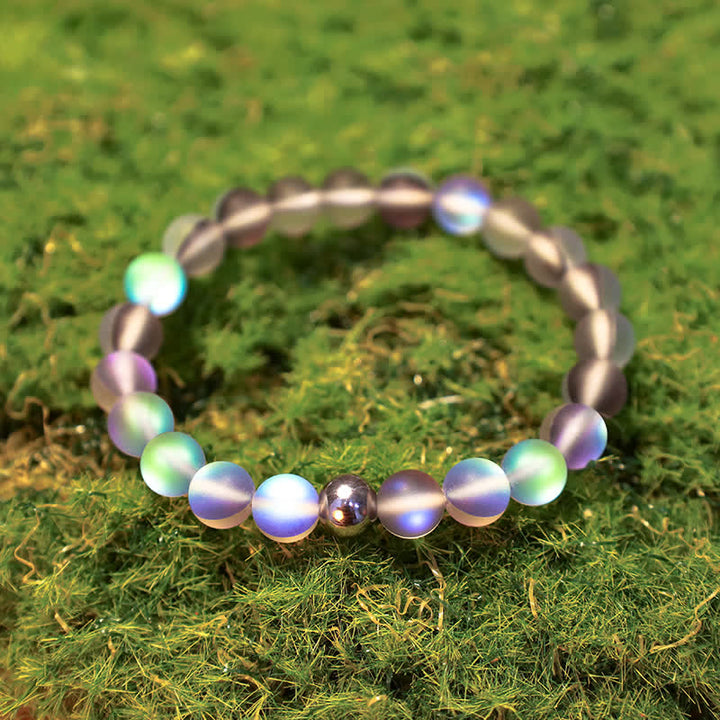 Olivenorma 8mm Mermaid Glass Stainless Steel Beaded Bracelet - image 37