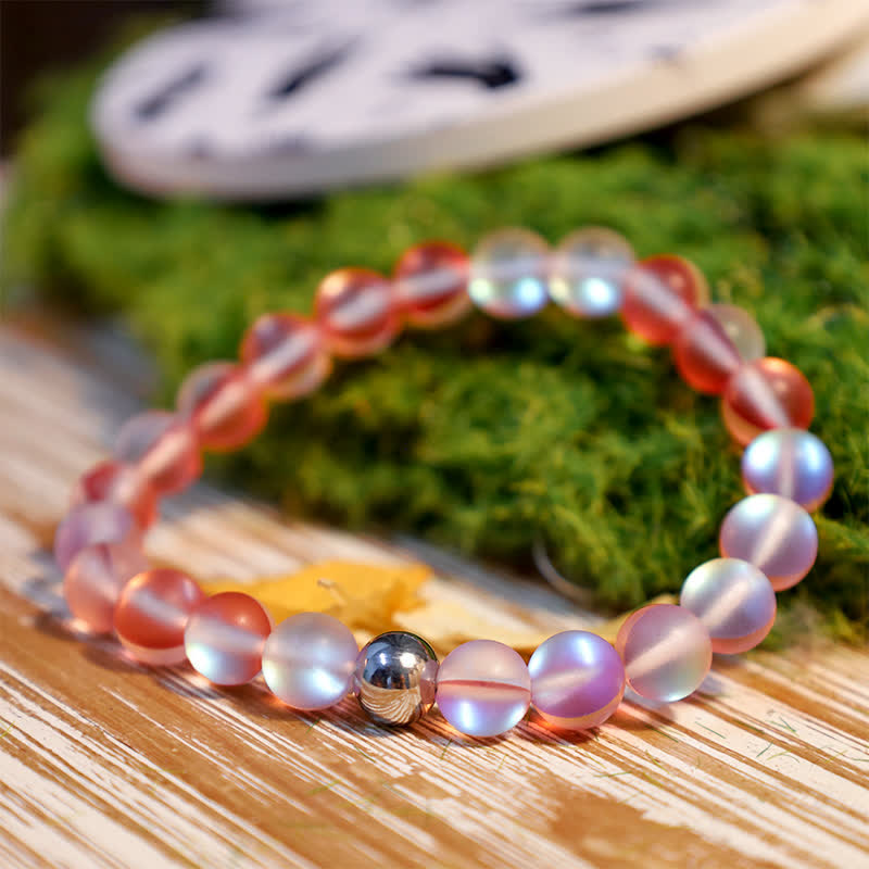 Olivenorma 8mm Mermaid Glass Stainless Steel Beaded Bracelet - image 27