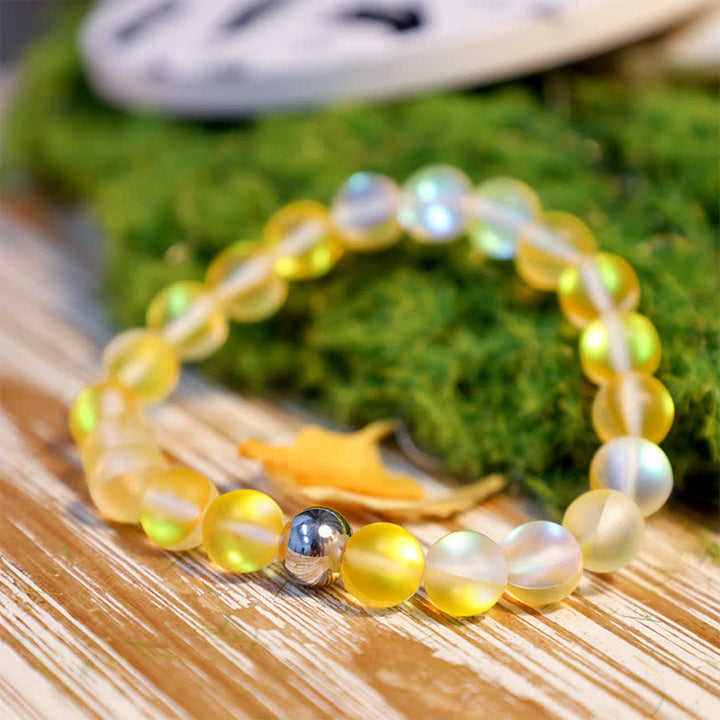 Olivenorma 8mm Mermaid Glass Stainless Steel Beaded Bracelet - image 24