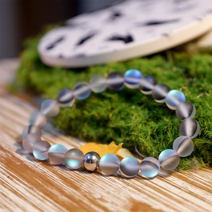 Olivenorma 8mm Mermaid Glass Stainless Steel Beaded Bracelet - image 36