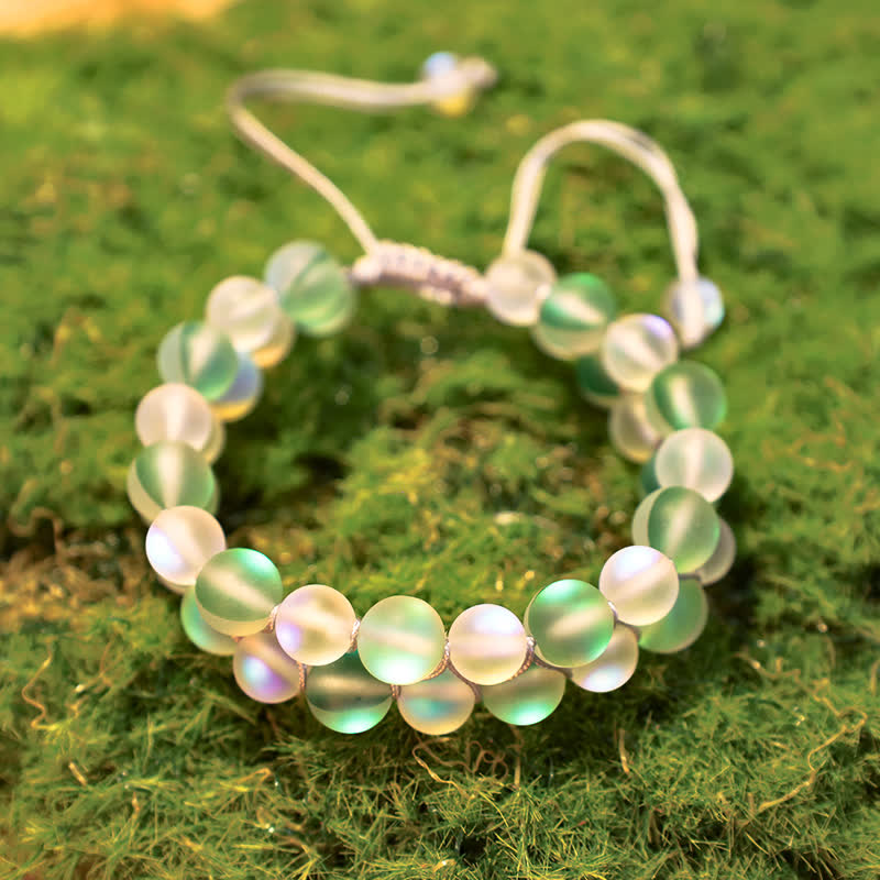 Olivenorma 8mm Double Layer Mermaid Glass Beaded Bracelet - image 1