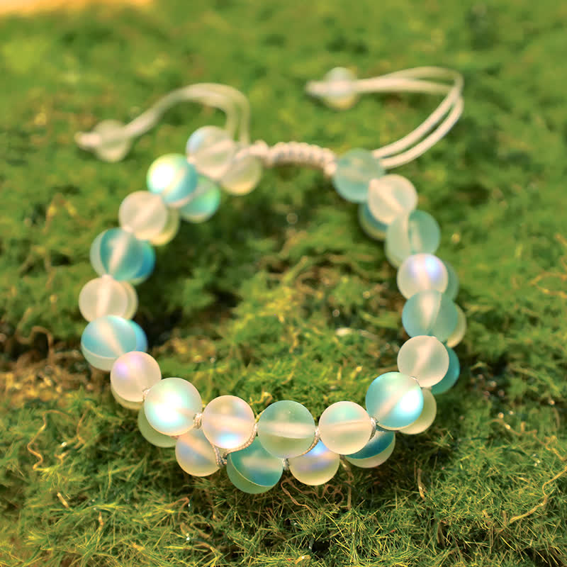 Olivenorma 8mm Double Layer Mermaid Glass Beaded Bracelet - image 7