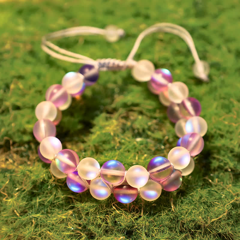Olivenorma 8mm Double Layer Mermaid Glass Beaded Bracelet - image 4