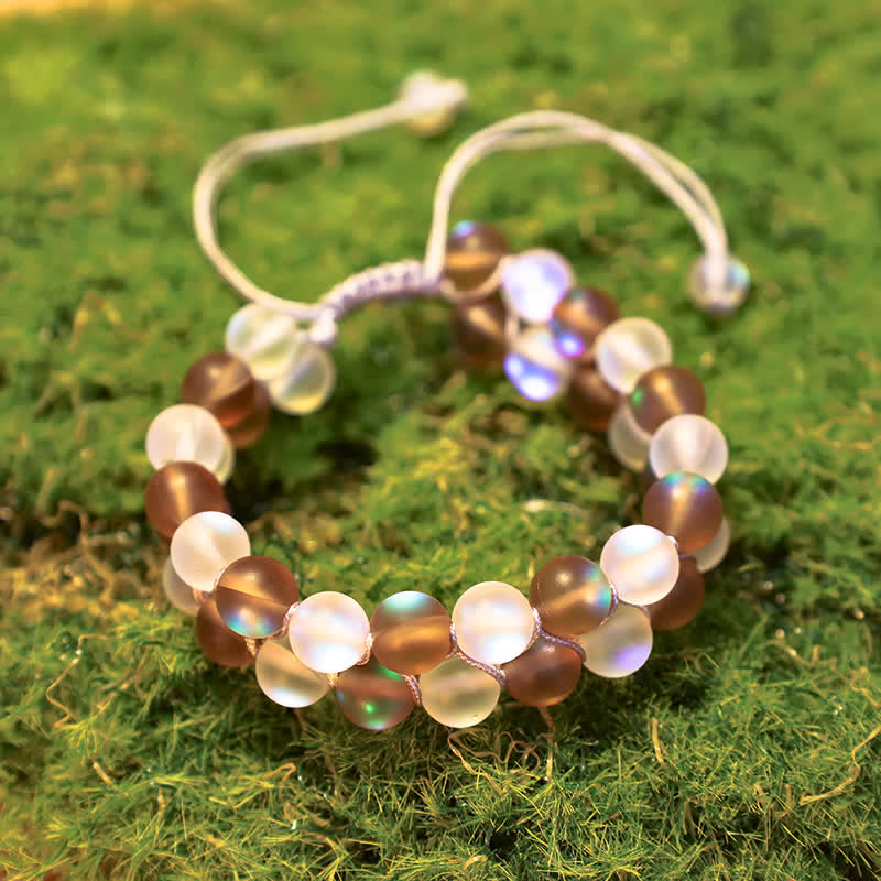 Olivenorma 8mm Double Layer Mermaid Glass Beaded Bracelet - image 13