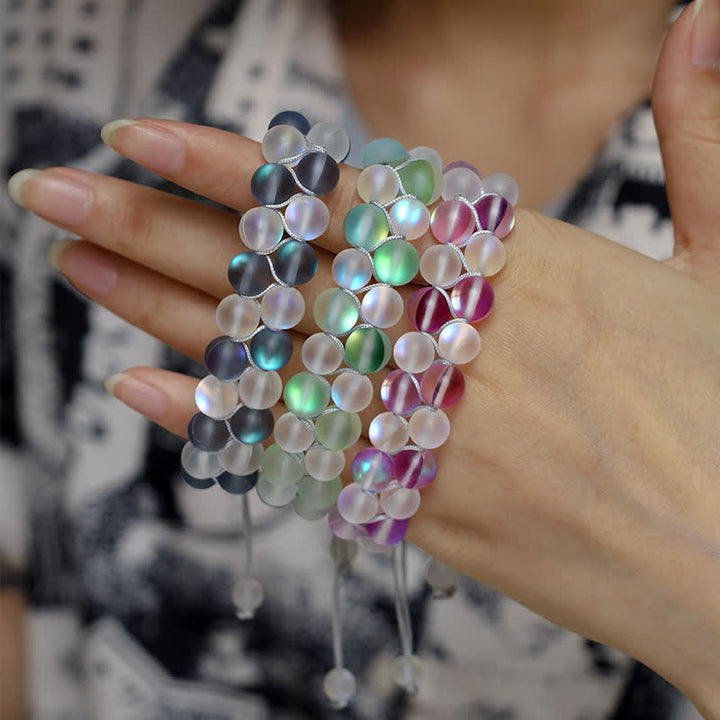 Olivenorma 8mm Double Layer Mermaid Glass Beaded Bracelet - image 21