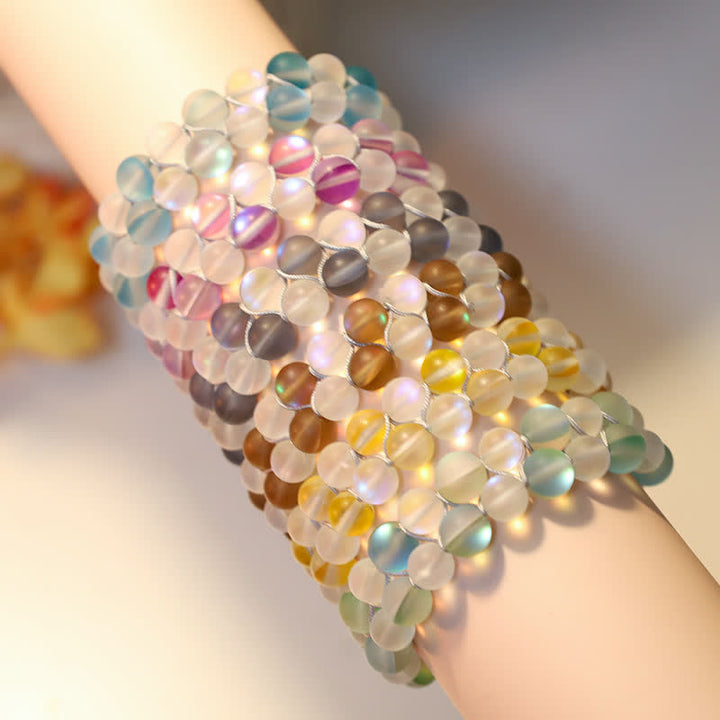 Olivenorma 8mm Double Layer Mermaid Glass Beaded Bracelet - image 19