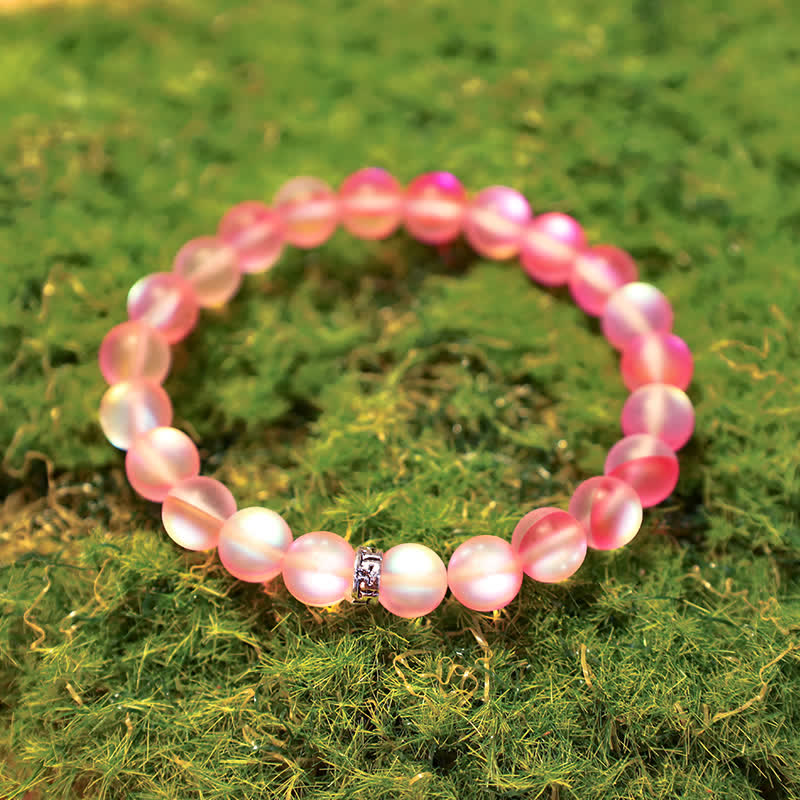 Olivenorma 8mm Mermaid Glass Metal "T" Bead Bracelet - image 18