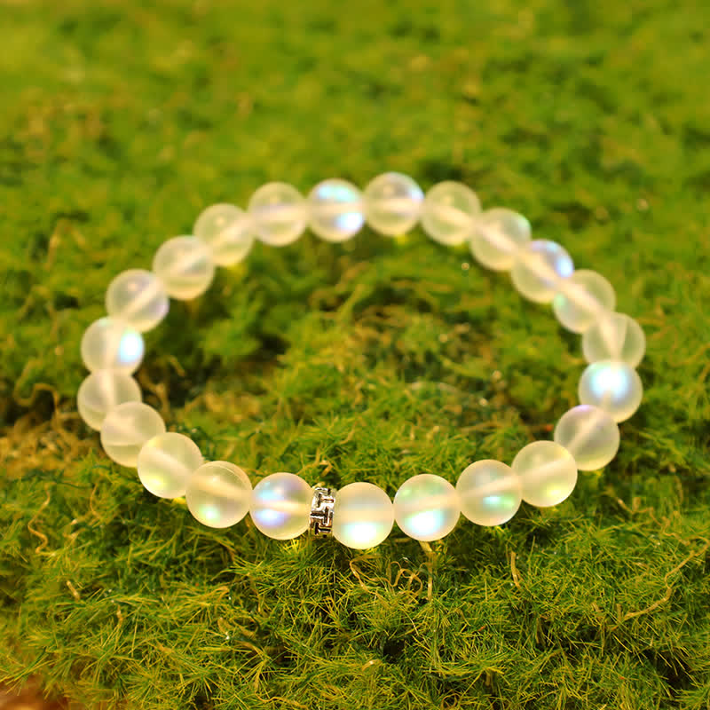 Olivenorma 8mm Mermaid Glass Metal "T" Bead Bracelet - image 17
