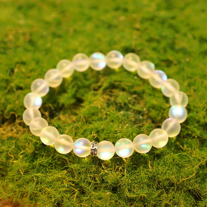 Olivenorma 8mm Mermaid Glass Metal "T" Bead Bracelet - image 17