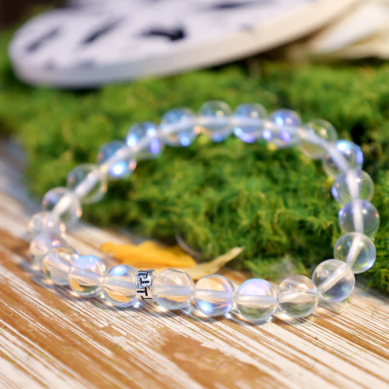 Olivenorma 8mm Mermaid Glass Metal "T" Bead Bracelet - image 21