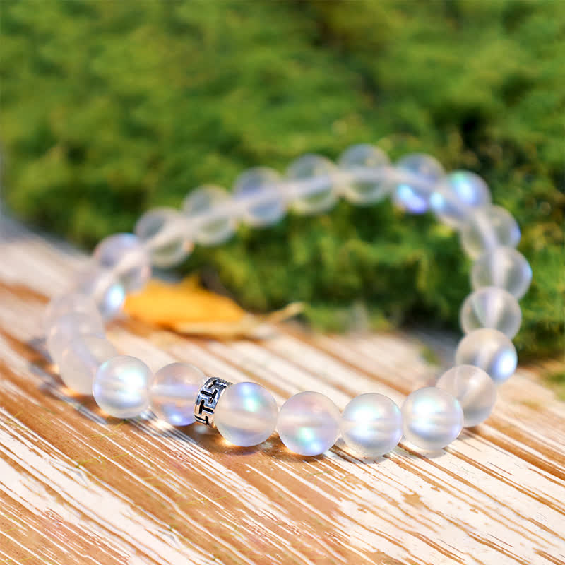 Olivenorma 8mm Mermaid Glass Metal "T" Bead Bracelet - image 12