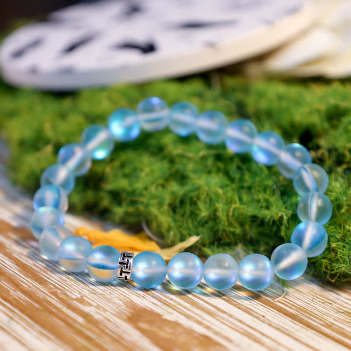 Olivenorma 8mm Mermaid Glass Metal "T" Bead Bracelet - image 20