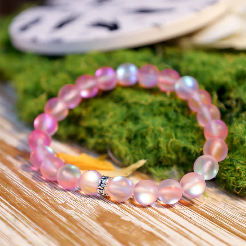 Olivenorma 8mm Mermaid Glass Metal "T" Bead Bracelet - image 19