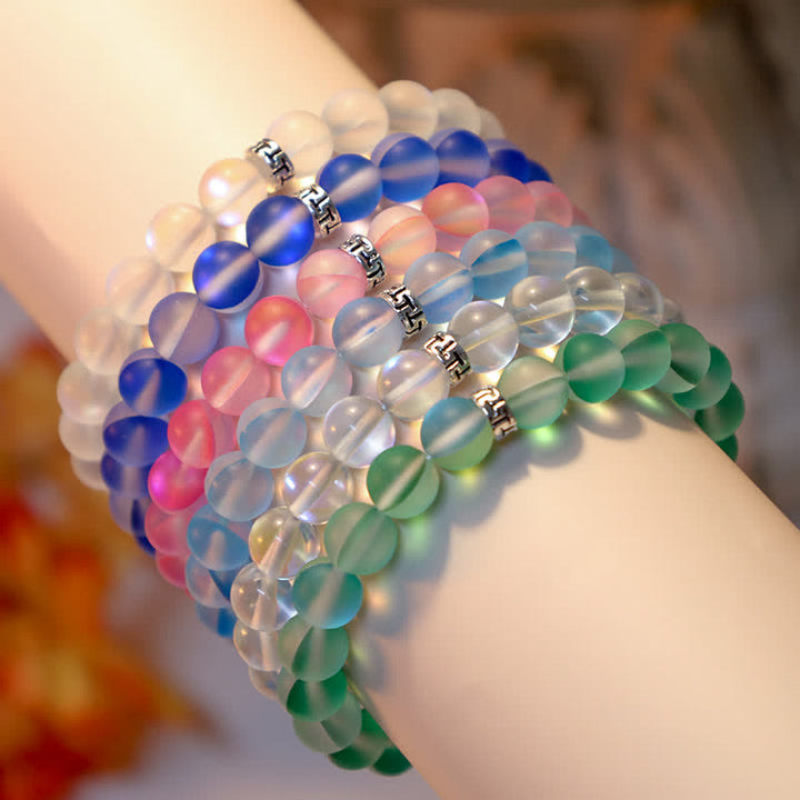 Olivenorma 8mm Mermaid Glass Metal "T" Bead Bracelet - image 22