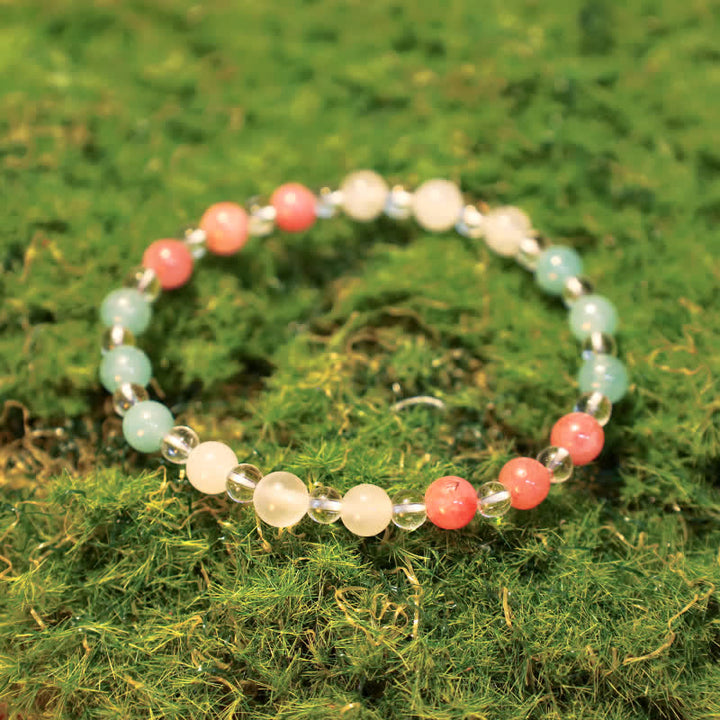 Olivenorma 6mm Mermaid Glass Cat's Eye Stone Beaded Bracelet - image 6