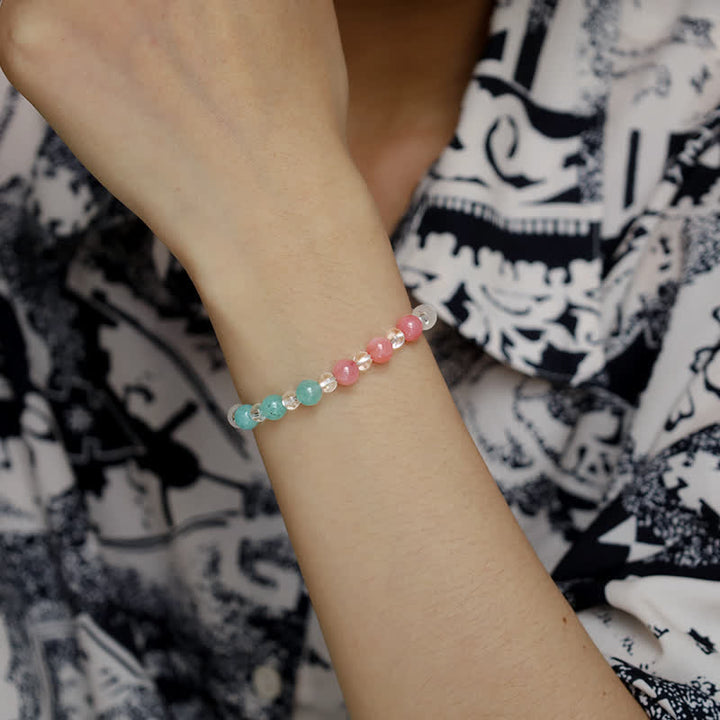 Olivenorma 6mm Mermaid Glass Cat's Eye Stone Beaded Bracelet - image 7