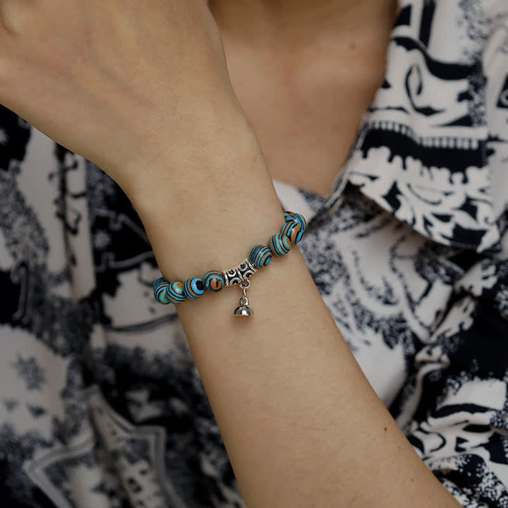 Olivenorma 8mm Blue Malachite Black Onyx Beaded Bracelet - image 3