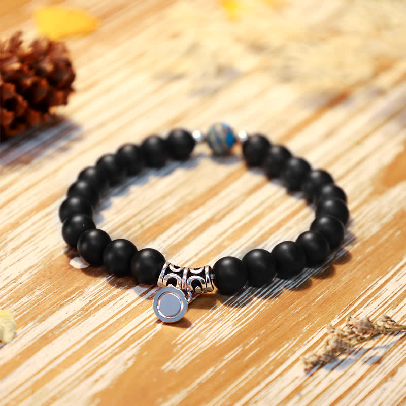 Olivenorma 8mm Blue Malachite Black Onyx Beaded Bracelet - image 8