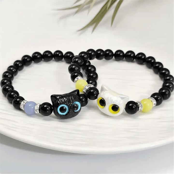 Olivenorma 1pcs Luminous Cute Cat Design Pendant Beaded Bracelet - image 10