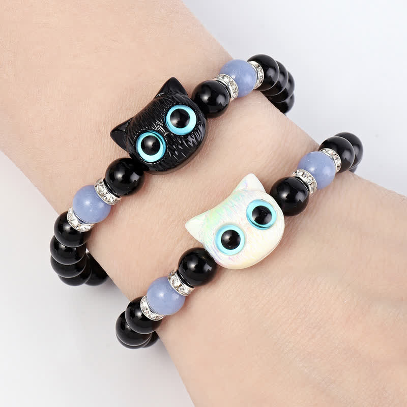 Olivenorma 1pcs Luminous Cute Cat Design Pendant Beaded Bracelet - image 13