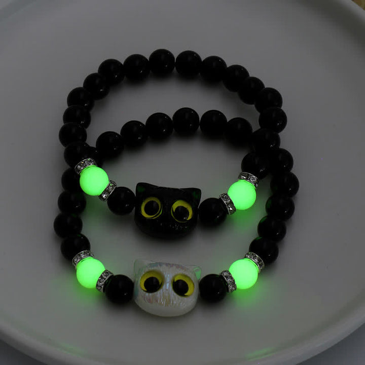 Olivenorma 1pcs Luminous Cute Cat Design Pendant Beaded Bracelet - image 12