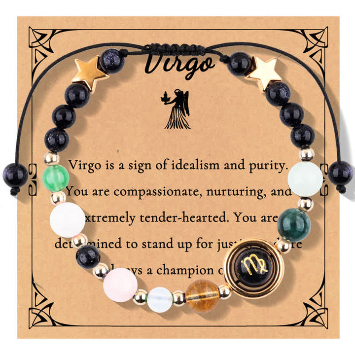 Olivenorma Blue Sandstone Natural Stone Beaded Zodiac Bracelet - Virgo - image 14
