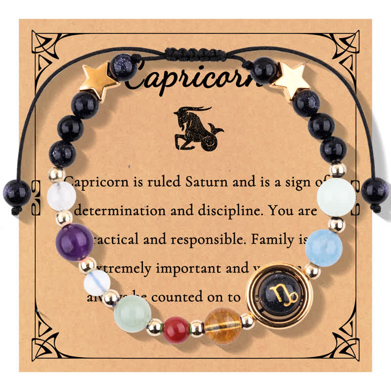 Olivenorma Blue Sandstone Natural Stone Beaded Zodiac Bracelet - Capricorn - image 19