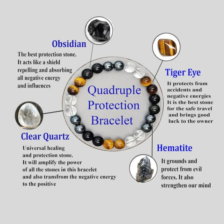 Olivenorma Natural Stone Beads Quadruple Protection Bracelet - image 3