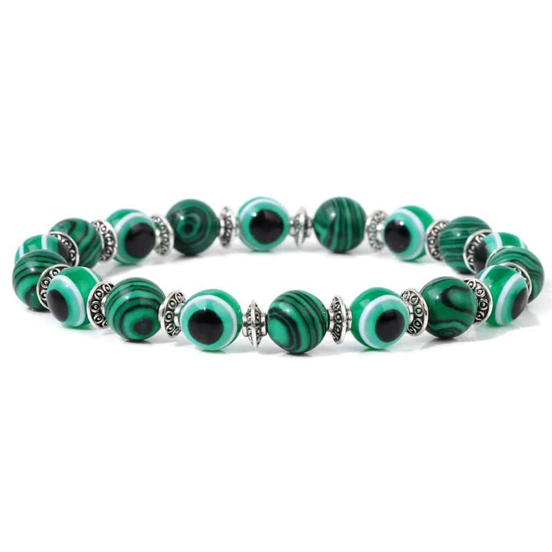 Olivenorma Evil Eye Natural Stone Beads Bracelet - Malachite - image 10