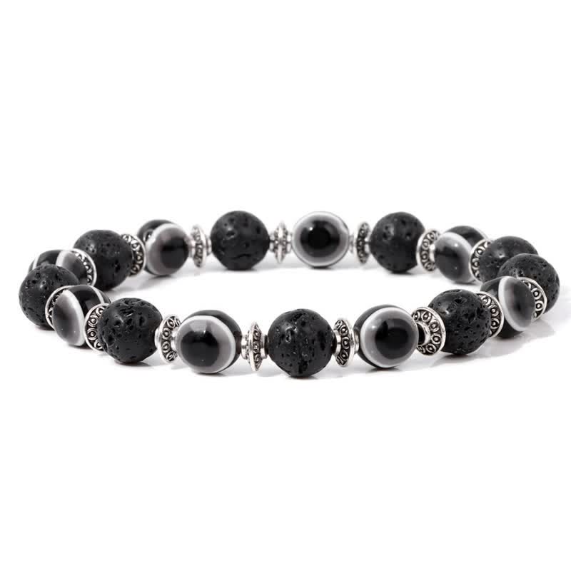 Olivenorma Evil Eye Natural Stone Beads Bracelet - Lava Stone - image 18