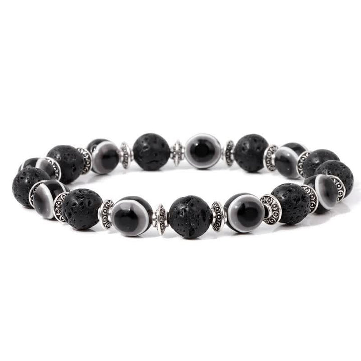 Olivenorma Evil Eye Natural Stone Beads Bracelet - Lava Stone - image 18