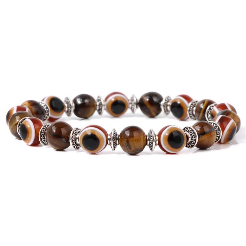 Olivenorma Evil Eye Natural Stone Beads Bracelet - Tiger Eye - image 16