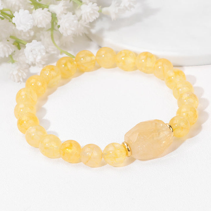 Olivenorma Natural Stone Beaded Square Faceted Pendant Bracelet - image 10