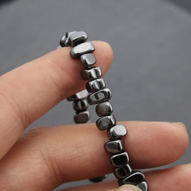 Olivenorma Irregular Hematite Adjustment Elastic Cord Bracelet - image 2