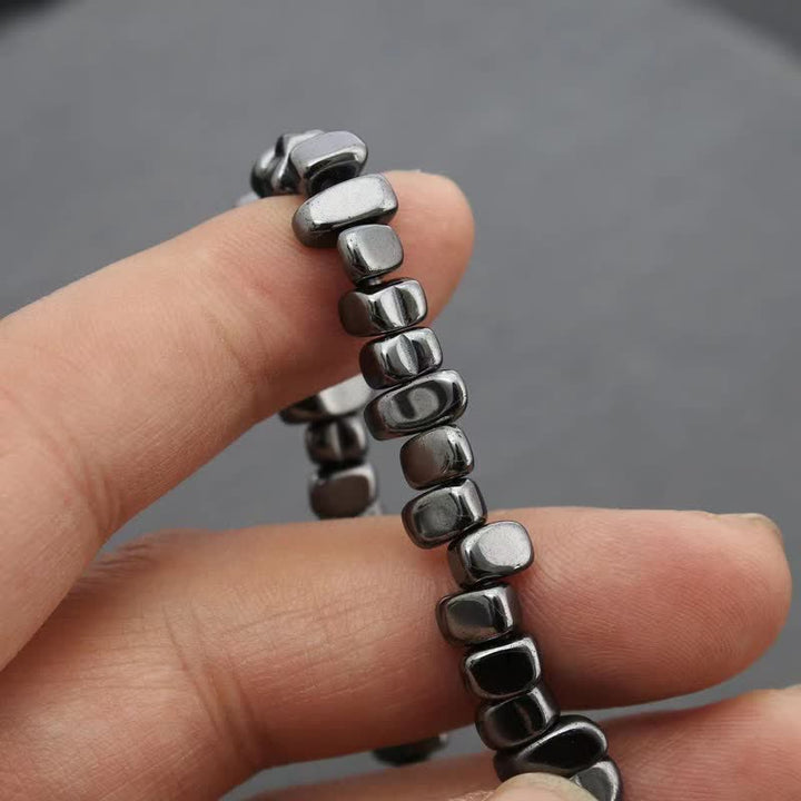 Olivenorma Irregular Hematite Adjustment Elastic Cord Bracelet - image 2