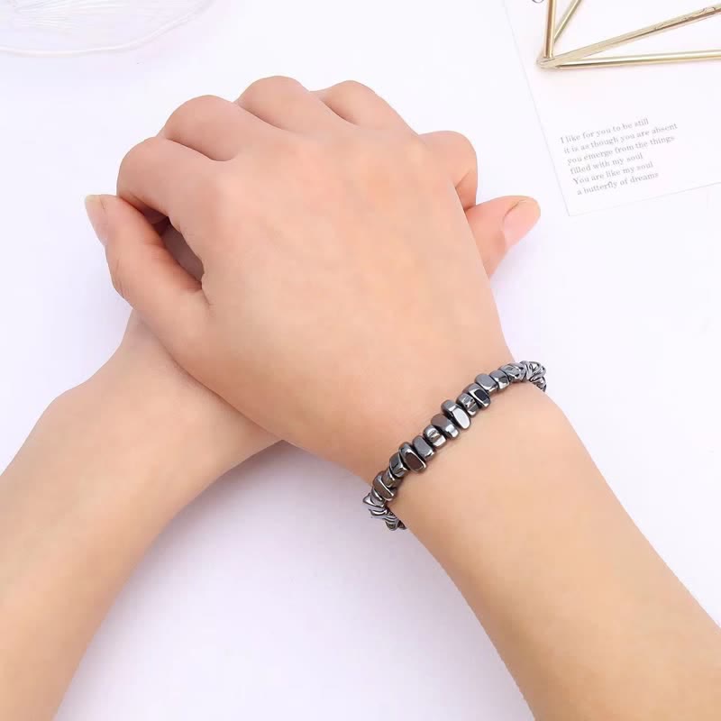 Olivenorma Irregular Hematite Adjustment Elastic Cord Bracelet - image 1