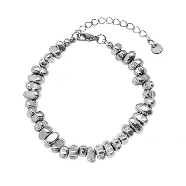 Olivenorma Irregular Hematite Adjustment Elastic Cord Bracelet - Thick Hematite Extension Cord - image 6