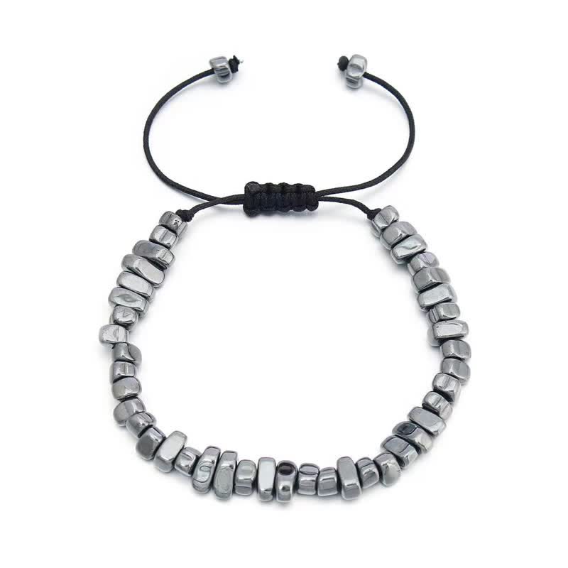 Olivenorma Irregular Hematite Adjustment Elastic Cord Bracelet - image 3